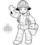 coloriage Sam Le Pompier pour enfant de à imprimer