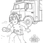 coloriage Sam Le Pompier pour enfant de 5 ans