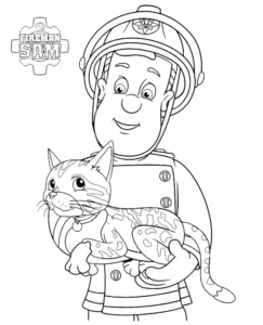 coloriage Sam Le Pompier d