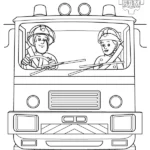 coloriage Sam Le Pompier à imprimer pour enfant de 10 ans