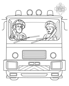 coloriage Sam Le Pompier à imprimer pour enfant de 10 ans