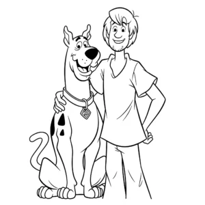 coloriage Scooby et Sammy pour enfant de 7 ans