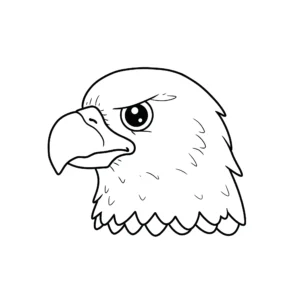 coloriage Tête d’aigle en gros plan à imprimer pdf gratuit