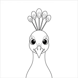 coloriage Tête de Paon Blanche à imprimer gratuitement pdf