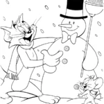 coloriage Tom and Jerry à imprimer kawaii