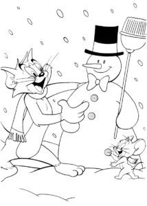 coloriage Tom and Jerry à imprimer kawaii