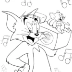 coloriage Tom and Jerry à imprimer pour enfant de 7 ans