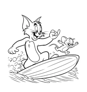 coloriage Tom and Jerry pour enfant de à imprimer