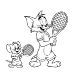 coloriage Tom and Jerry à imprimer pour enfant de 12 ans