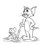 coloriage Tom and Jerry a imprimer pour enfant de 4 ans