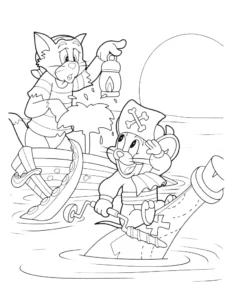 coloriage Tom and Jerry à imprimer pour enfant de 8 ans