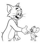 coloriage Tom et Jerry qui font la paix a telecharger