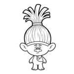 coloriage Troll de cheveux pour enfant de 4 ans