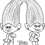 coloriage Trolls et decoupage a imprimer gratuit