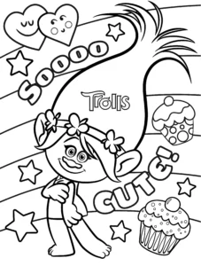 coloriage Trolls à imprimer a4