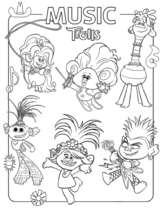 coloriage Trolls à imprimer a4