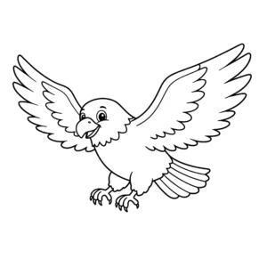 coloriage Un aigle en vol plané en ligne pour enfant
