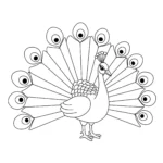 coloriage Un paon avec des plumes simples à imprimer pdf