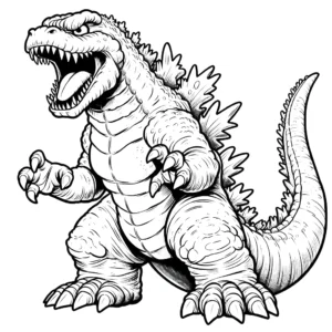 coloriage Godzilla et découpage à imprimer