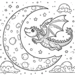 coloriage Lune à imprimer pour enfant de 2 ans