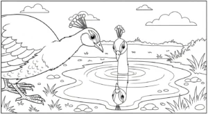 coloriage Paon updated pour bebe a imprimer