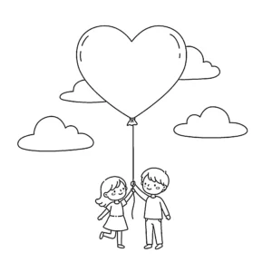 coloriage Amour pour enfants a imprimer