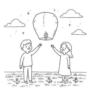 image pour coloriage Amour enfant