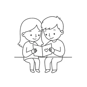 coloriage Amour à imprimer kawaii