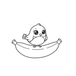 coloriage Banane gratuit à imprimer