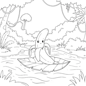 coloriage Banane a dessiner et imprimer