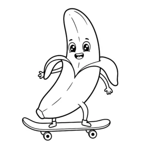 coloriage Banane à imprimer pour enfant de 2 ans