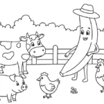 coloriage Banane pour enfants à imprimer