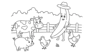 coloriage Banane pour enfants à imprimer
