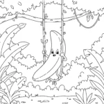 coloriage Banane a imprimer pour enfant de 4 ans