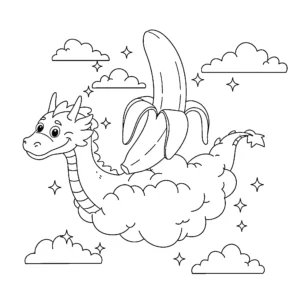 coloriage Banane pour enfant à imprimer