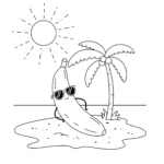 coloriage Banane à imprimer pdf gratuit