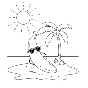 coloriage Banane à imprimer pdf gratuit