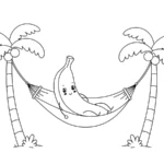 coloriage Banane à imprimer pour enfant de 4 ans