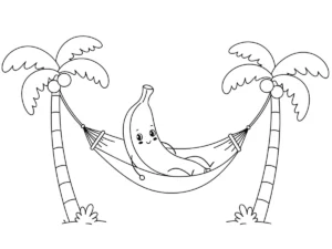 coloriage Banane à imprimer pour enfant de 4 ans