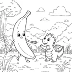 coloriage Banane pour enfant de 7 ans