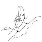 coloriage Banane et découpage à imprimer