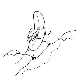 coloriage Banane et découpage à imprimer