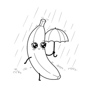 coloriage Banane à imprimer pour enfants
