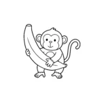coloriage Banane pour enfants a imprimer