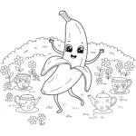 coloriage Banane a colorier en ligne
