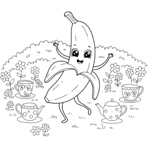 coloriage Banane a colorier en ligne