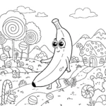 coloriage Banane pour enfant a imprimer gratuit
