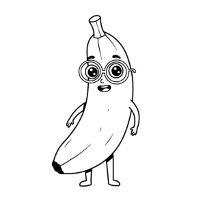 coloriage Banane à imprimer pour enfant de 6 ans