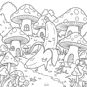 coloriage Banane à imprimer pour enfant de 3 ans