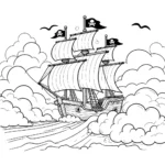 coloriage Bateau Pirate gratuit en ligne